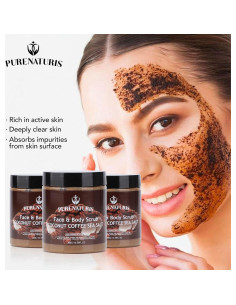 Exfoliante de Sal Marina y Café de Coco PureNaturis 300g 2