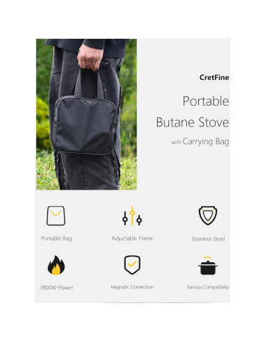 Estufa de Camping Butano CretFine 8205 BTU Compacta 1.2 kg