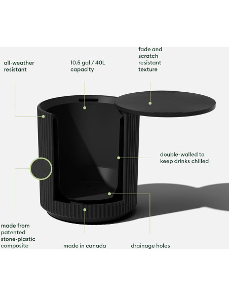 Mesa Lateral Enfriadora Veradek COOLVDMB 53.34 cm Negro