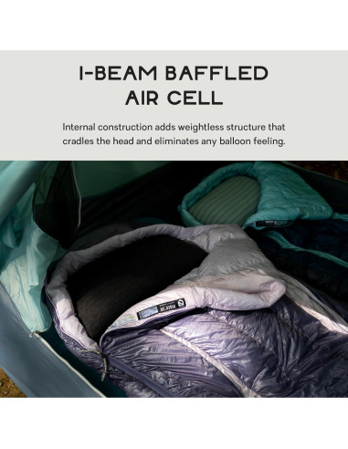 Almohada Ultraligera NEMO Fillo Elite Wide 113g - Perla Negra/Citrón