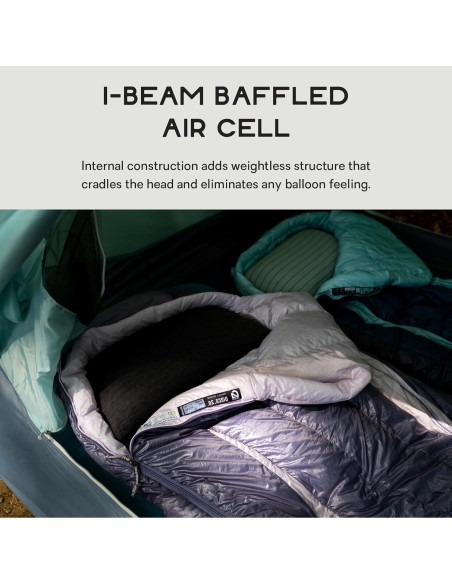 Almohada Ultraligera NEMO Fillo Elite Wide 113g - Perla Negra/Citrón