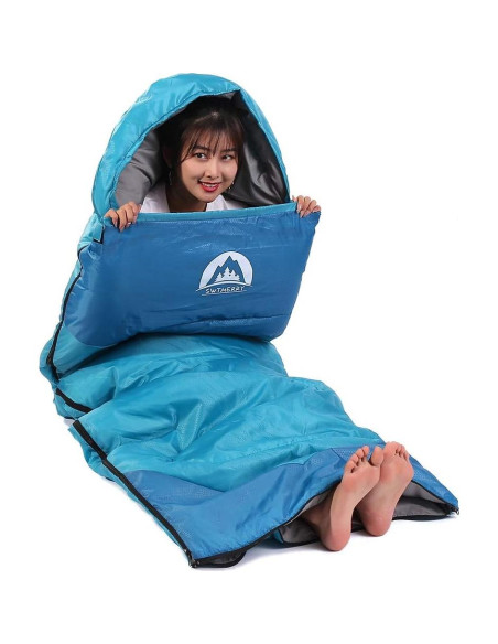 Saco de Dormir SWTMERRY 3 Temporadas Impermeable Azul