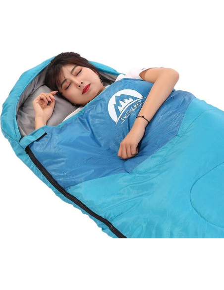 Saco de Dormir SWTMERRY 3 Temporadas Impermeable Azul