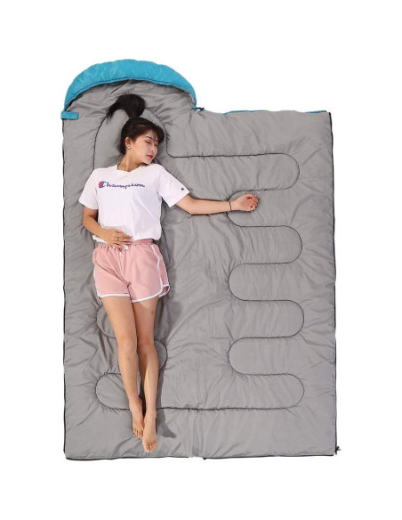 Saco de Dormir SWTMERRY 3 Temporadas Impermeable Azul