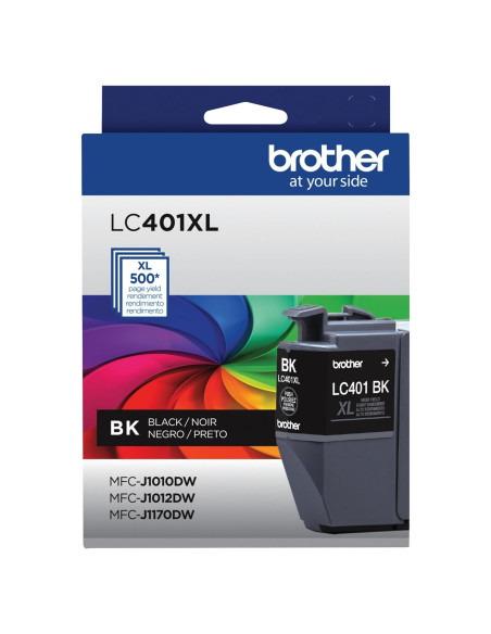 Cartucho de Tinta Negra Brother LC401XLBK Alto Rendimiento 500 Páginas Cartucho de Tinta Negra Brother LC401XLBK Alto Rendimiento 500 Páginas