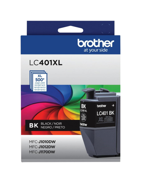 Cartucho de Tinta Negra Brother LC401XLBK Alto Rendimiento 500 Páginas Cartucho de Tinta Negra Brother LC401XLBK Alto Rendimiento 500 Páginas