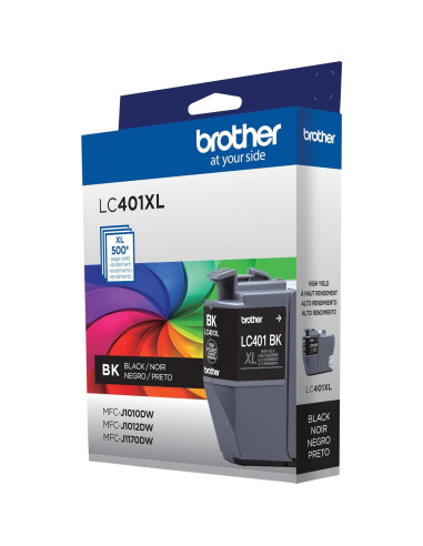 Cartucho de Tinta Negra Brother LC401XLBK Alto Rendimiento 500 Páginas