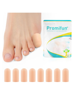 Protectores de Dedos de Silicona Promifun - 4 Pares para Alivio del Dolor