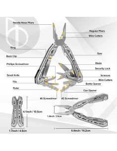 Multiherramienta BIBURY BI2043 17-en-1 Plegable con Pinzas 2