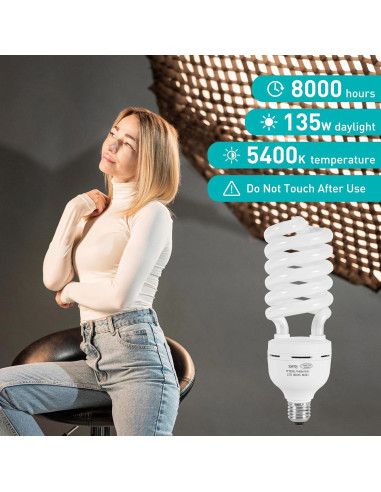 Bombilla CFL 135W E27 Skytex 5400K Luz Fotografía