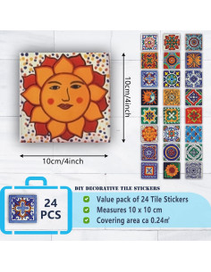 Pegatinas de Azulejos Cendray Retro 10x10 cm Impermeables 2