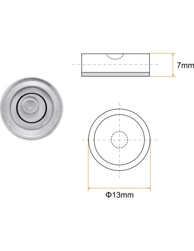 Nivel de Burbuja Circular HARFINGTON 13mm Metal Plata