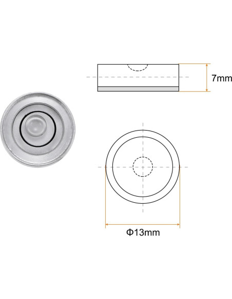 Nivel de Burbuja Circular HARFINGTON 13mm Metal Plata