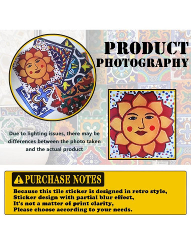 Pegatinas de Azulejos Cendray Retro 10x10 cm Impermeables