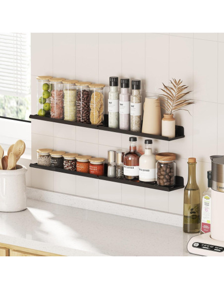 Estantes Flotantes Lifewit Negros 4 Piezas 38x10 cm Estantes Flotantes Lifewit Negros 4 Piezas 38x10 cm
