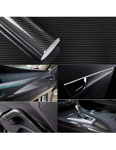 Vinilo Envoltura de Fibra de Carbono Negra 6D Lypumso 300x30cm 2