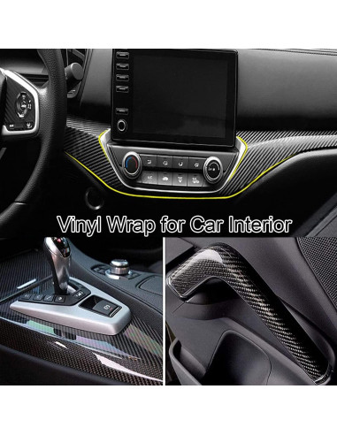 Vinilo Envoltura de Fibra de Carbono Negra 6D Lypumso 300x30cm