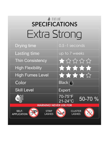 Pegamento Extra Fuerte para Extensiones de Pestañas Stacy Lash 5ml