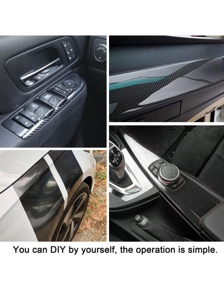 Vinilo Envoltura de Fibra de Carbono Negra 6D Lypumso 300x30cm