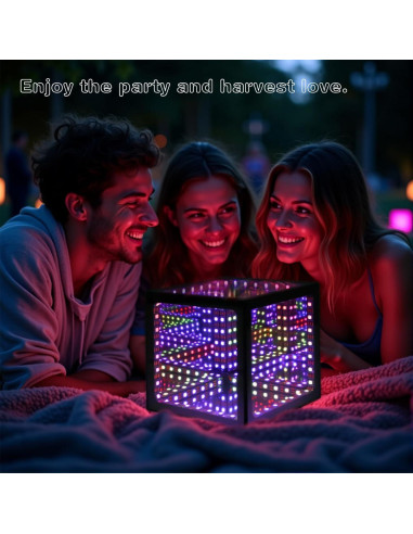 Luz LED Cubo Hiperinfinito Heepulor 15x15 cm Multicolor