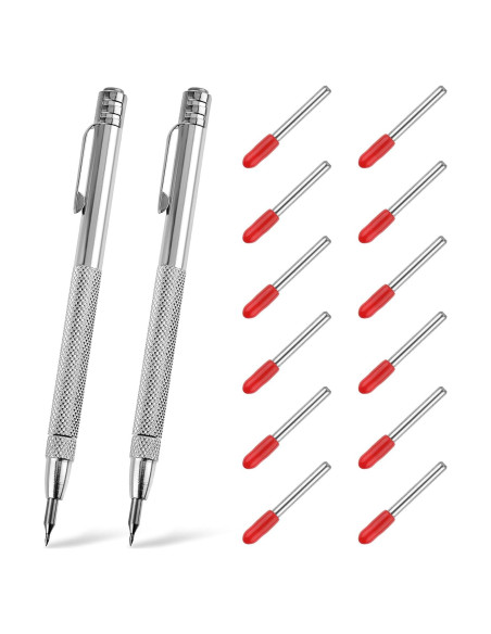 Bolígrafo de Grabado TIESOME 2 Pcs Carburo Tungsteno Plata