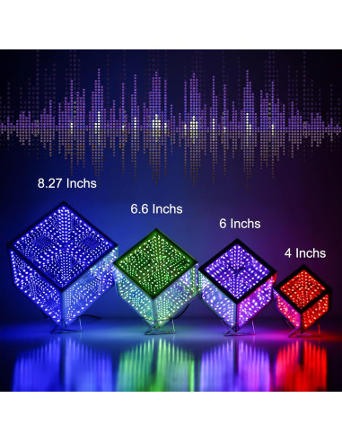 Luz LED Cubo Hiperinfinito Heepulor 15x15 cm Multicolor
