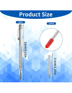 Bolígrafo de Grabado TIESOME 2 Pcs Carburo Tungsteno Plata 2