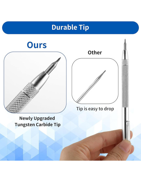 Bolígrafo de Grabado TIESOME 2 Pcs Carburo Tungsteno Plata