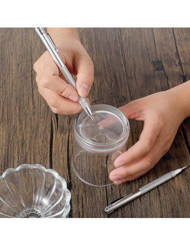 Bolígrafo de Grabado TIESOME 2 Pcs Carburo Tungsteno Plata