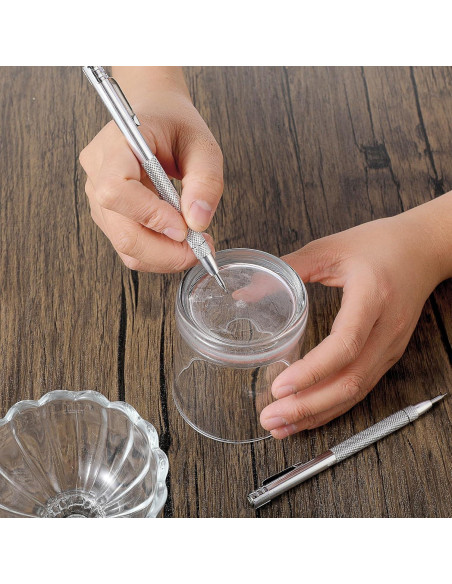 Bolígrafo de Grabado TIESOME 2 Pcs Carburo Tungsteno Plata