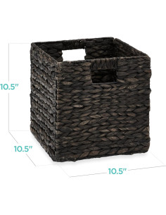 Cestas de Almacenamiento Plegables 5 Piezas Jacinto Negro 2