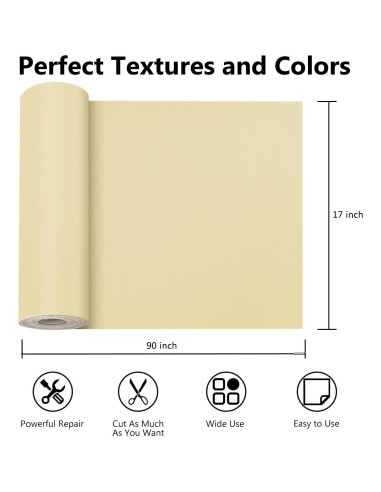 Parche de Reparación de Cuero OcePor 43x229 cm Amarillo Beige