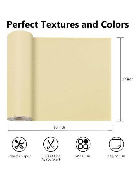Parche de Reparación de Cuero OcePor 43x229 cm Amarillo Beige