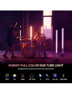 Tubo de Luz LED RGB VILTROX P12 2 Pack, Control DMX, 2500-8500K 2