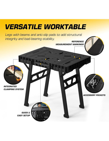 Mesa de Trabajo Plegable ONCUPID 86.36x63.5 cm Negra