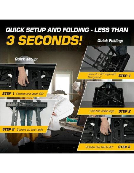 Mesa de Trabajo Plegable ONCUPID 86.36x63.5 cm Negra