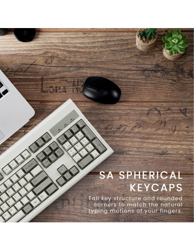 Teclado USB Perixx PERIBOARD-106M Ergonómico Gris/Blanco