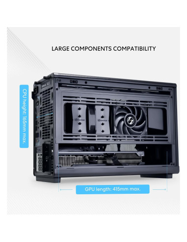 Chasis Micro Lian Li A3 - Panel Madera y Vidrio Templado - Soporta AIO 360mm