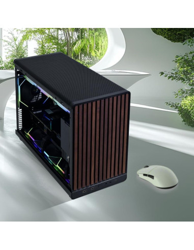 Chasis Micro Lian Li A3 - Panel Madera y Vidrio Templado - Soporta AIO 360mm