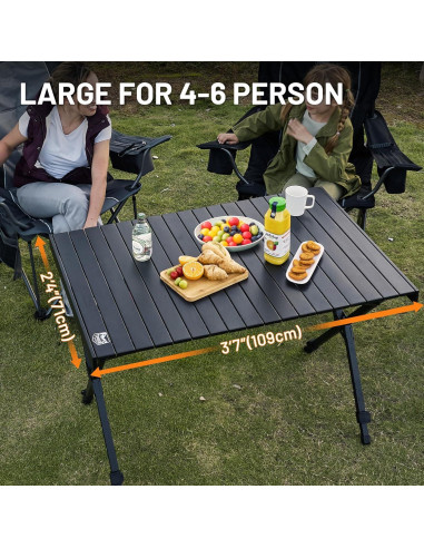 Mesa de Camping Plegable TIMBER RIDGE 109x71 cm 6 Personas