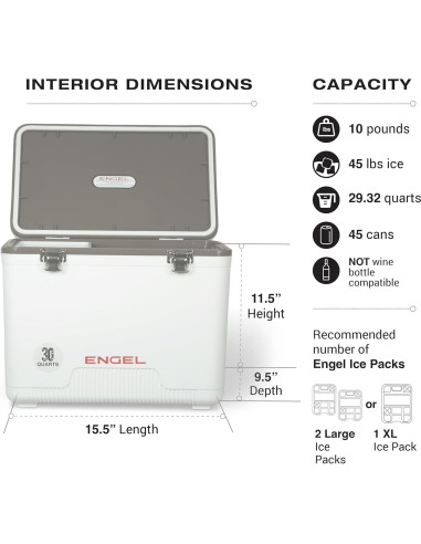 Enfriador Engel UC30 30qt A Prueba de Fugas Azul