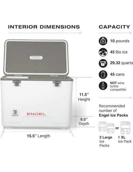 Enfriador Engel UC30 30qt A Prueba de Fugas Azul