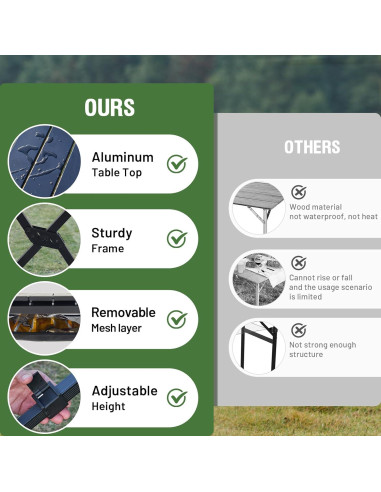 Mesa de Camping Plegable TIMBER RIDGE 109x71 cm 6 Personas