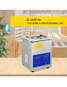 Limpiador Ultrasónico VEVOR 2L Acero Inoxidable 40kHz Digital 2