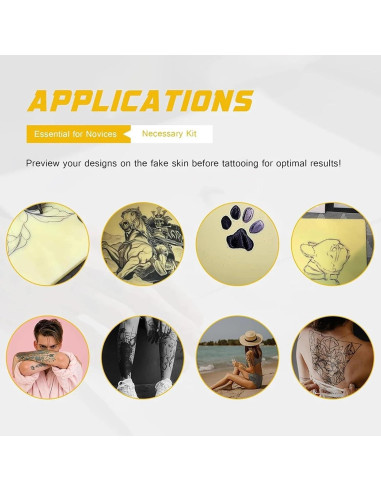 Piel Falsa de Tatuaje Yuelong 3PCS 20x30cm Silicona Doble Cara