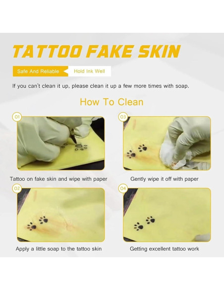 Piel Falsa de Tatuaje Yuelong 3PCS 20x30cm Silicona Doble Cara