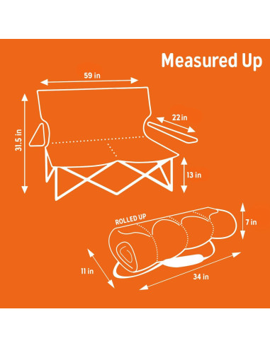 Sillón Loveseat Plegable Kelty Doble para 2 Personas