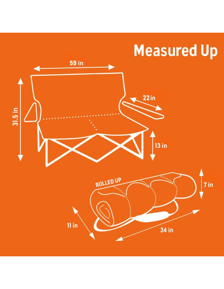 Sillón Loveseat Plegable Kelty Doble para 2 Personas