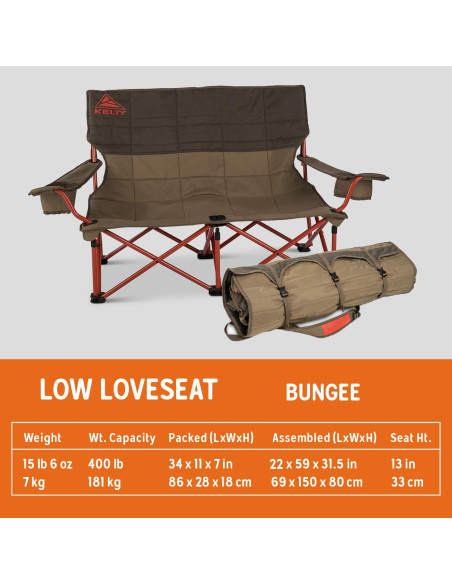 Sillón Loveseat Plegable Kelty Doble para 2 Personas