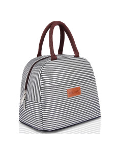 Bolsa de Almuerzo Aislada BALORAY Rayas Blancas y Negras 9L